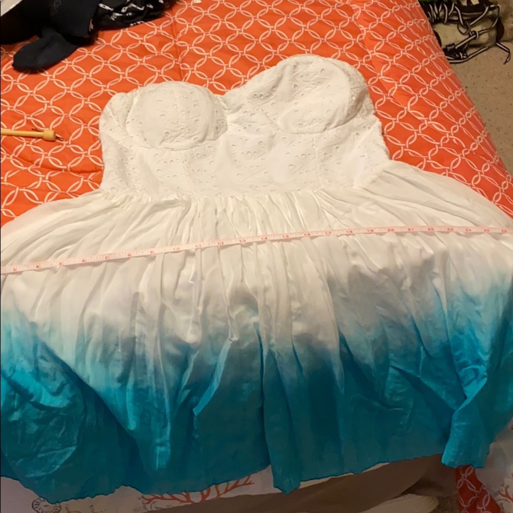 American Eagle sundress white and ombré turquoise - Picture 12 of 13
